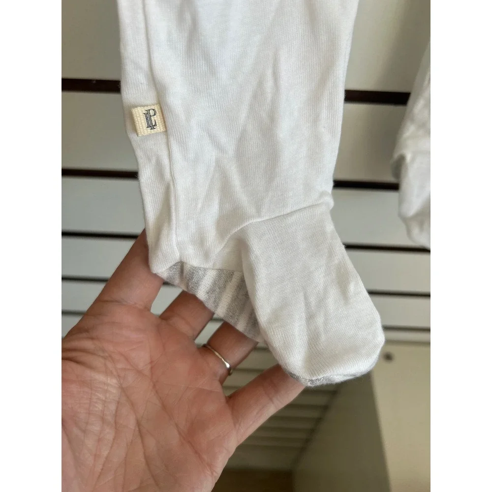 Paige Lauren Baby White‎ Footed Outfit Romper Striped Pocket 12 18 Months